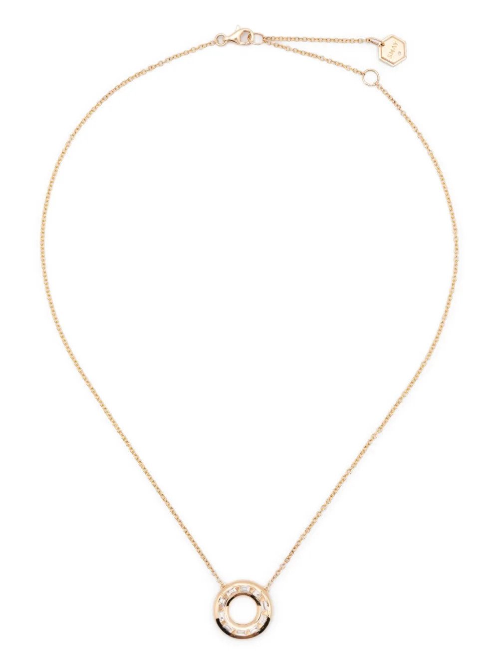 SHAY 18K yellow gold diamond and emerald orbit necklace | Farfetch Global