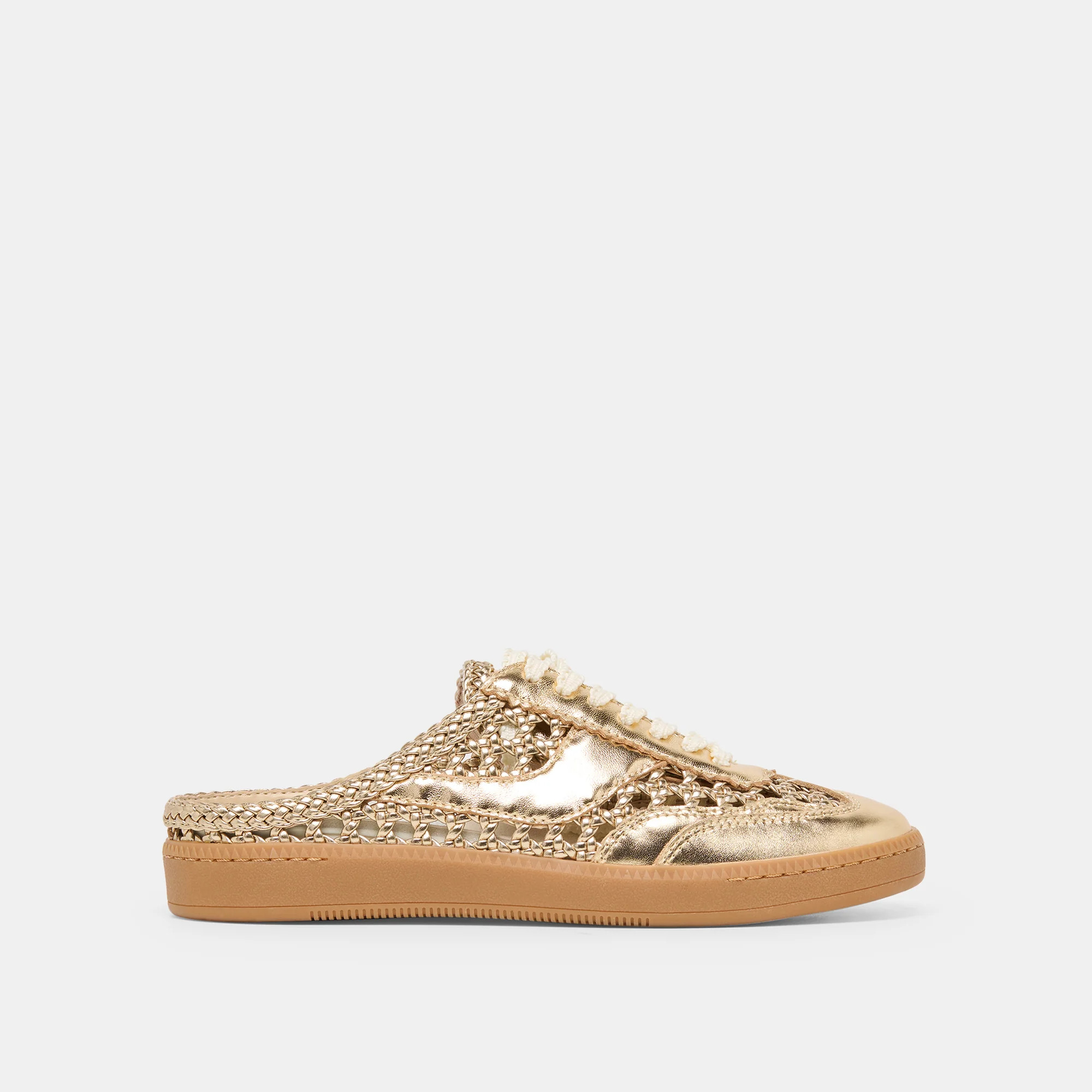 Notice Slide Woven Sneakers in Gold Woven Stella Size 10 By Dolce Vita | DolceVita.com