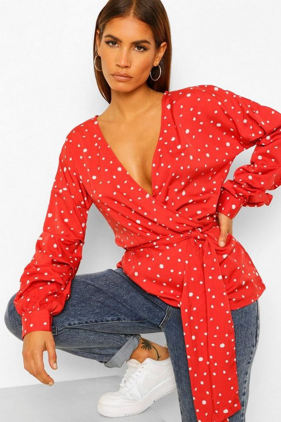Petite Spot Print Blouse | Boohoo.com (US & CA)