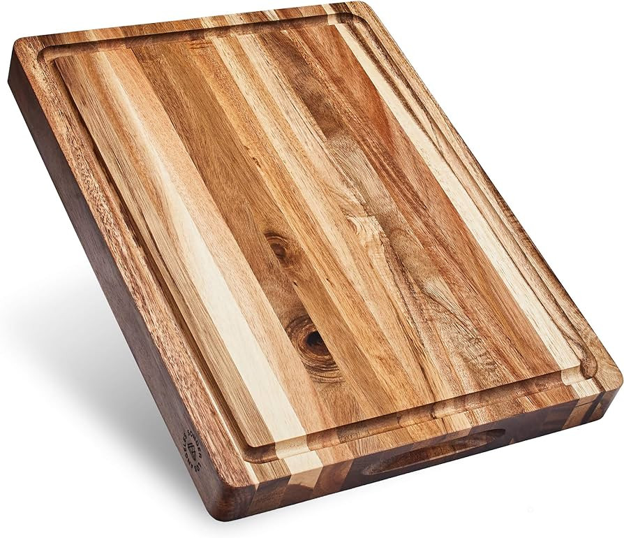 Amazon.com: Sonder Los Angeles, Thick Sustainable Acacia Wood Cutting Board for Kitchen with Juic... | Amazon (US)