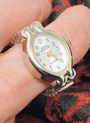 Sarah Coventry Supreme Custom Silver/Gold Sz 7-8.5 US Stretch Band Watch Ring  | eBay | eBay US