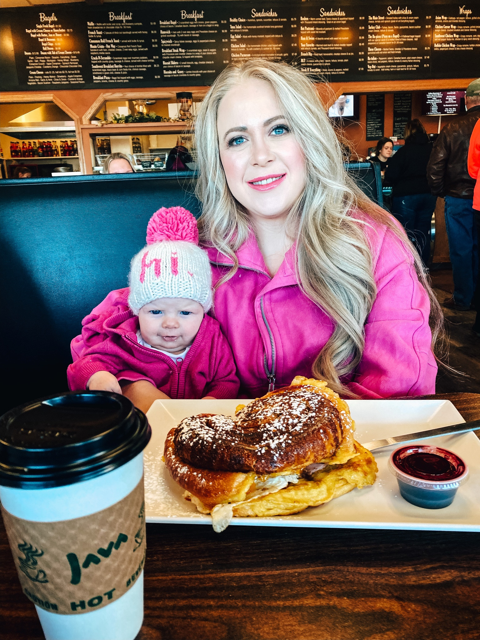 Lululemon Sonic pink funnel neck scuba size m/l