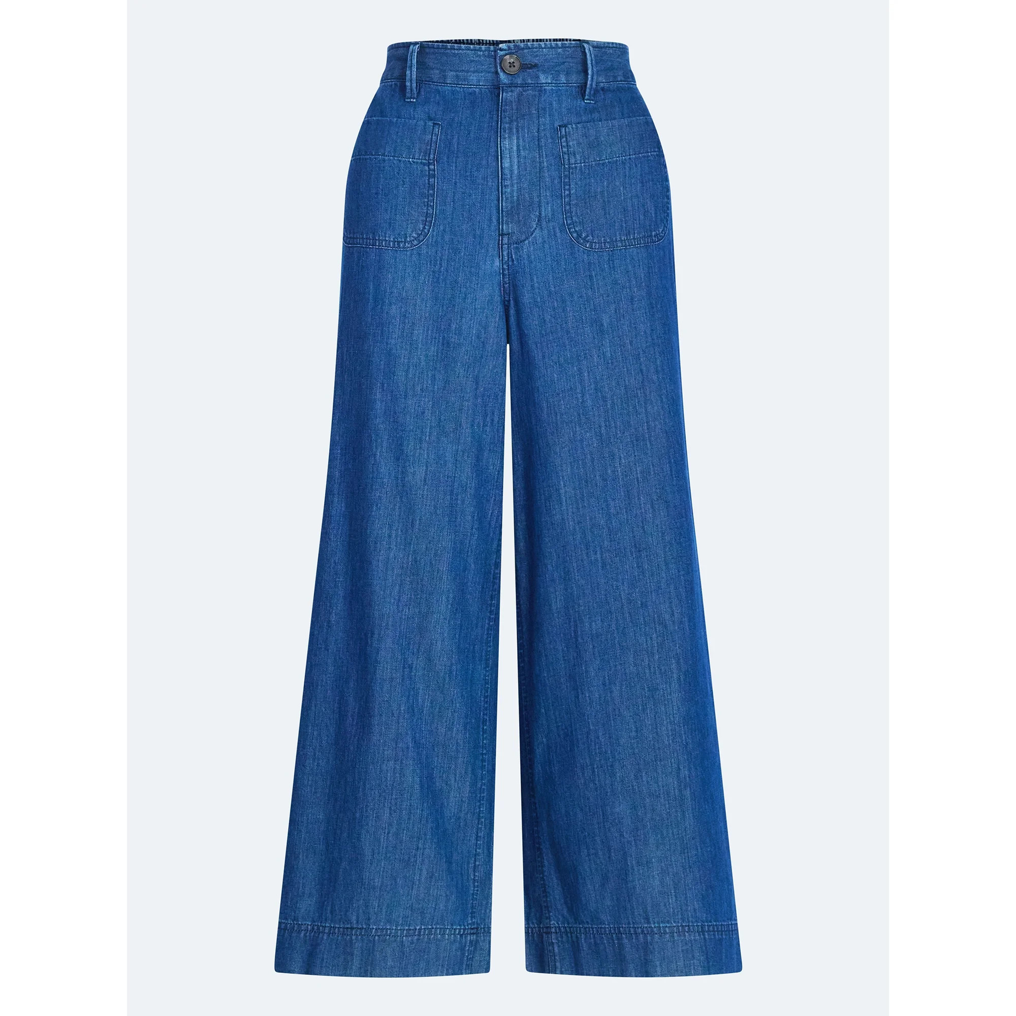 Free Assembly Women's and Women's Plus Wide Leg Cropped Pants with Patch Pockets, 26" Inseam, Siz... | Walmart (US)