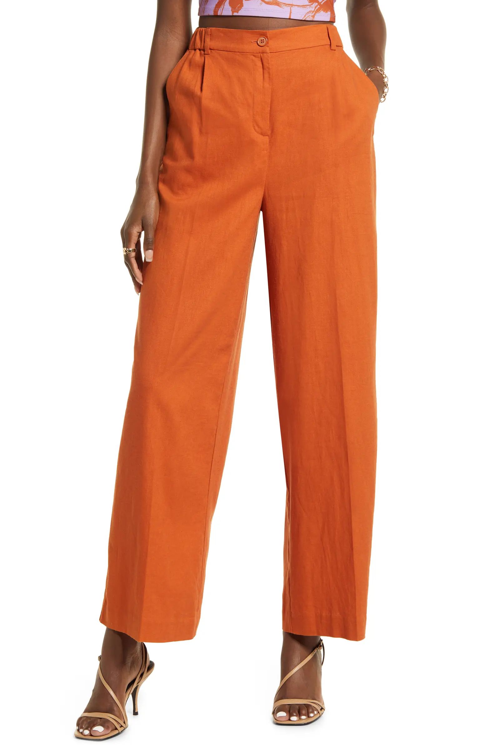 Linen Blend Trousers | Nordstrom