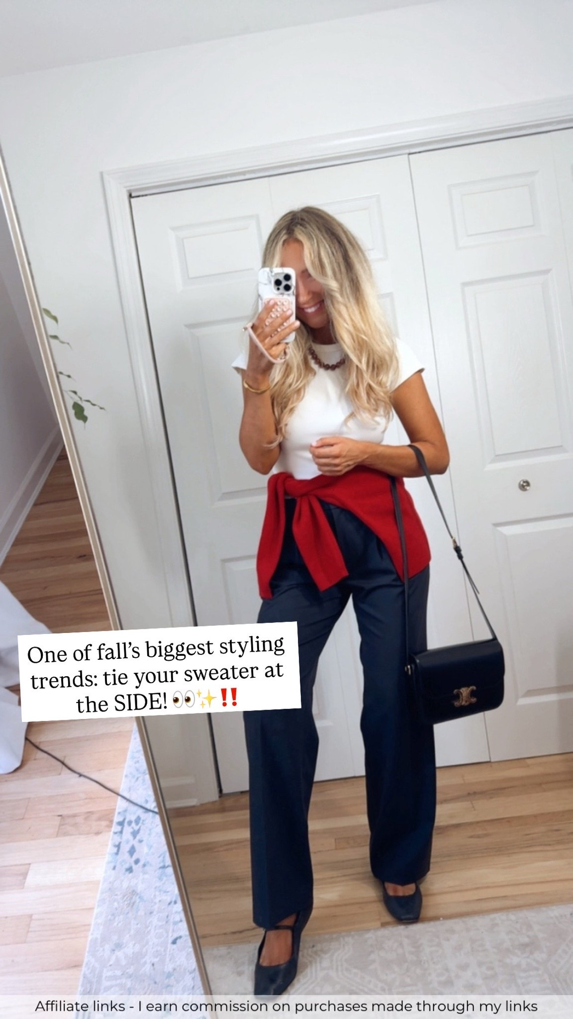 Affiliate links - I earn commission on purchases made through my links

Trendy fall outfits
Black pants
Red cardigan sweater
Black Mary Jane flats 
Beaded necklace