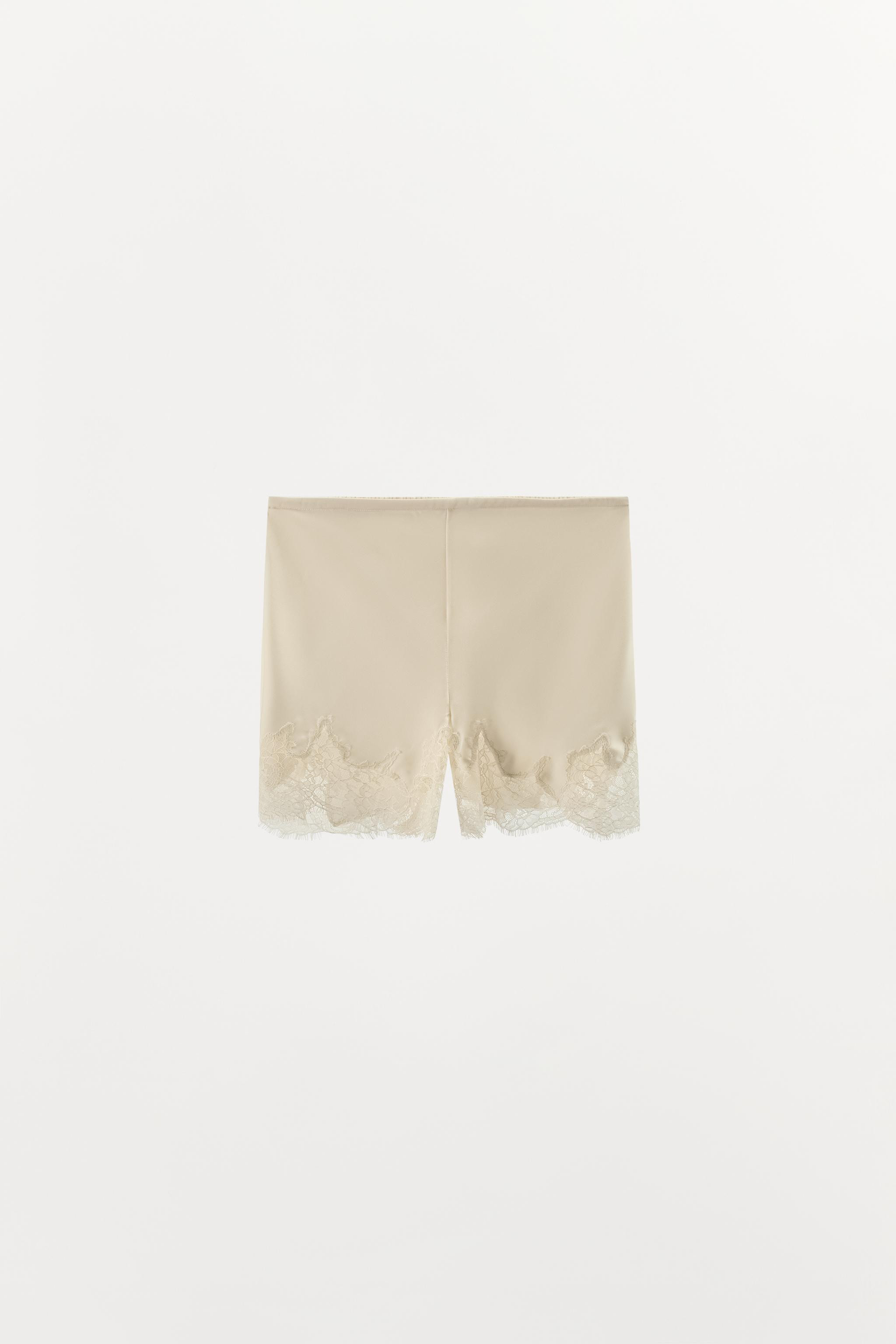 SATIN LACE LINGERIE SHORTS | Zara UK