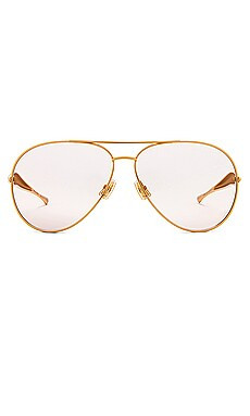 Bottega Veneta Sardine Aviator Sunglasses in Gold & Brown from Revolve.com | Revolve Clothing (Global)