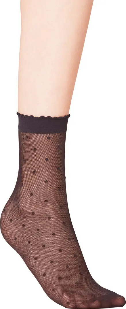 Polka Dot Mesh Crew Socks | Nordstrom