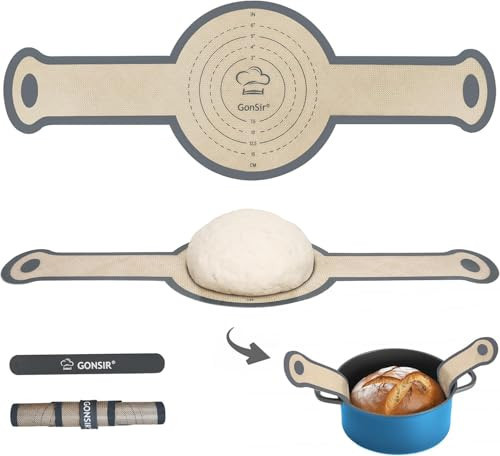 Sourdough Silicone Bread Sling, Non-Stick & Easy Clean Dutch Oven Baking Mat with Longer Handles, Silicone Baking Sling to Transfer SourDough Easily, Reusable Bread Mat Set with Storage Bracelet | Amazon (US)