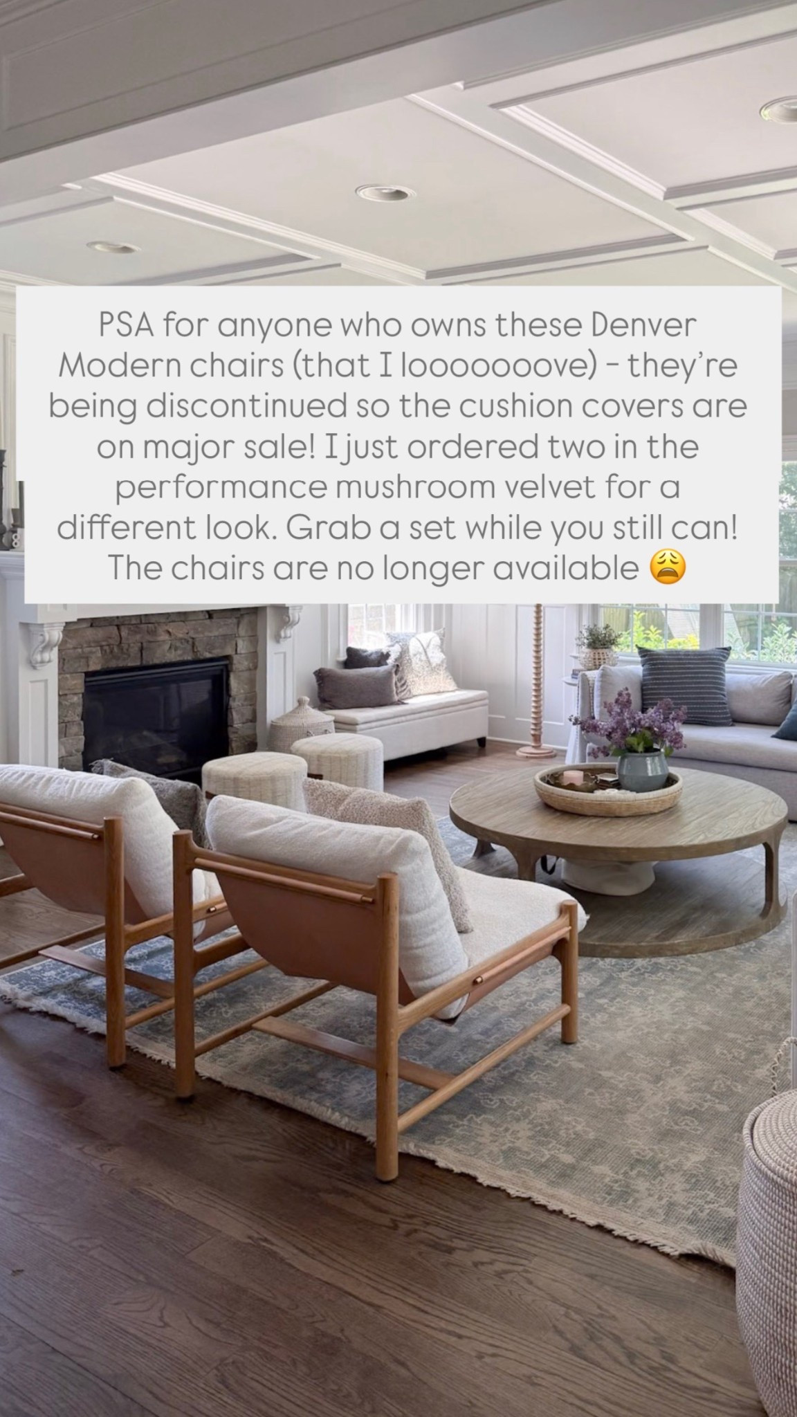 PSA for anyone who owns these Denver Modern chairs (that I looooooove) - they’re being discontinued so the cushion covers are on major sale! I just ordered two in the performance mushroom velvet for a different look. Grab a set while you still can! The chairs are no longer available 😩

#LTKHome #LTKSaleAlert #LTKSeasonal