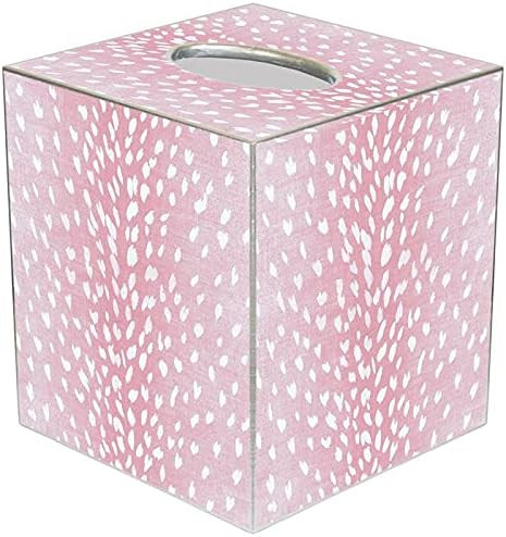 Tissue Box Cover Tissue Holder Square Cube Paper Mache Decorative Animal Print Antelope Pink | Amazon (US)
