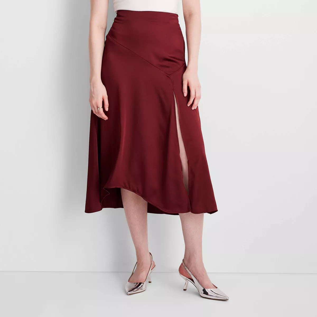 Women's Holiday Flowy Satin Midi Skirt - Future Collective | Target