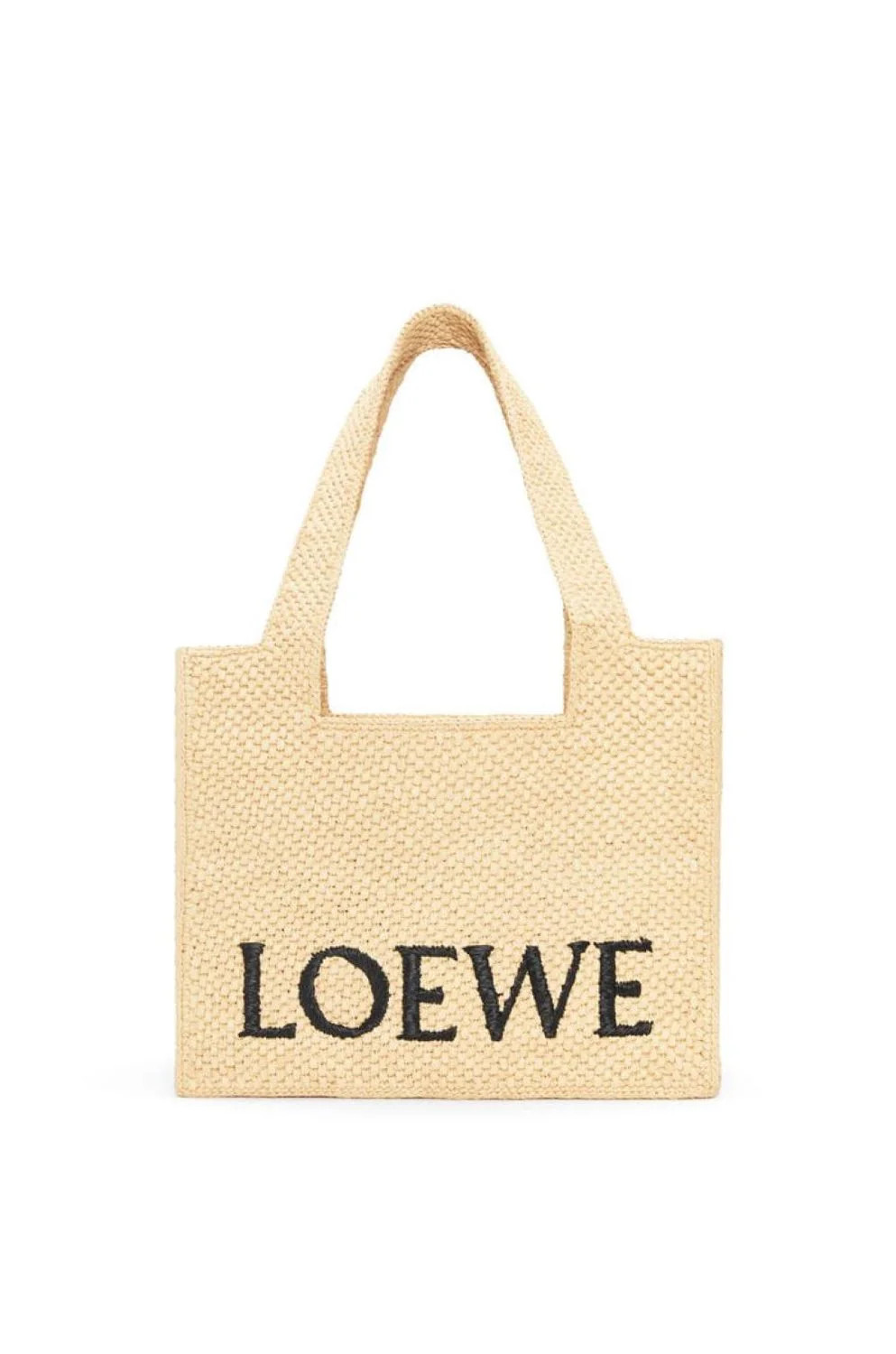 Loewe Women's MediumFont Raffia Tote in Nude & Neutrals | Size UNICA | A685B61X05 | LOZURI