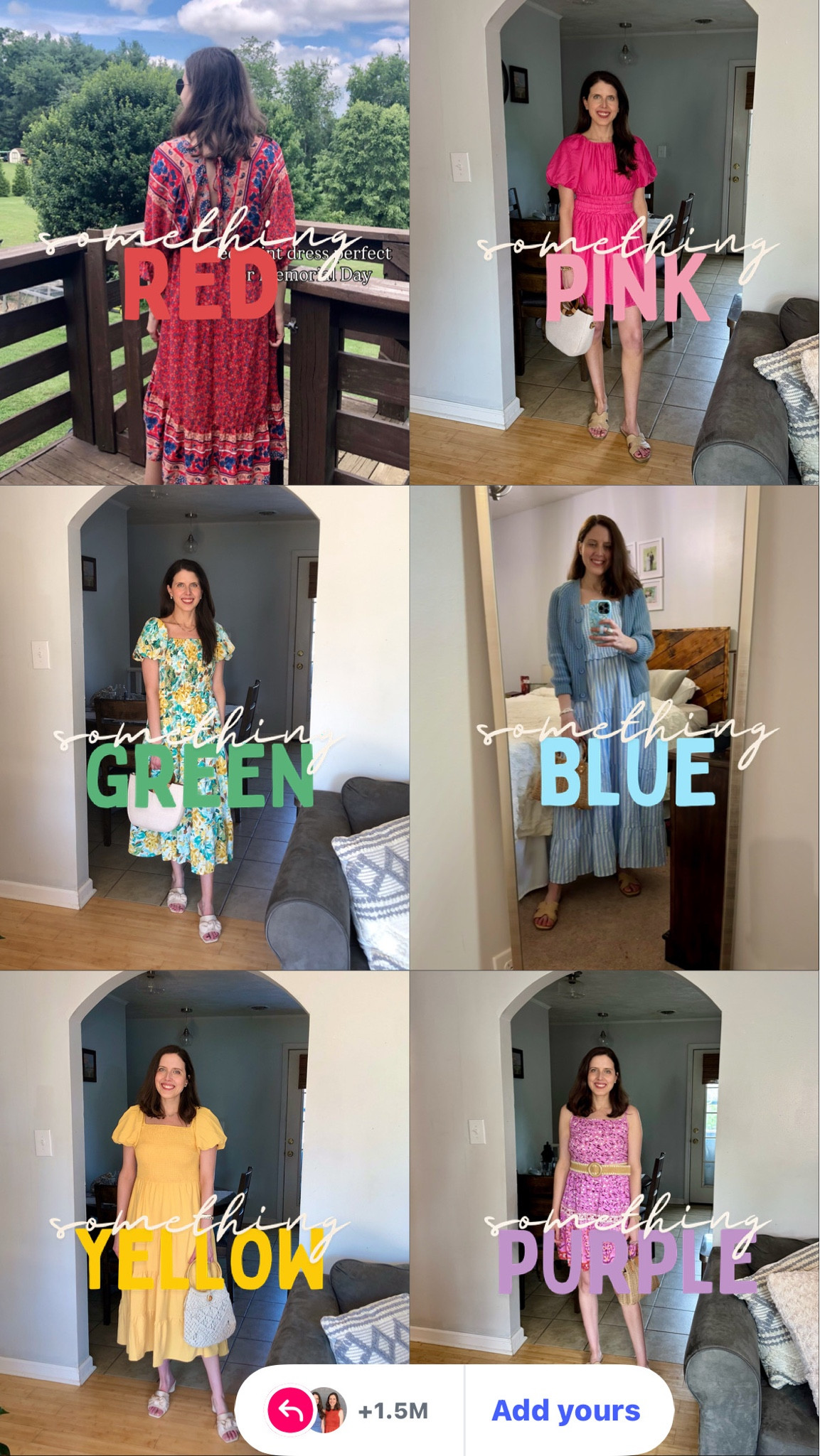 Red dress, floral dress, green dress, blue dress, yellow dress, purple dress, pink dress, vacation dresses