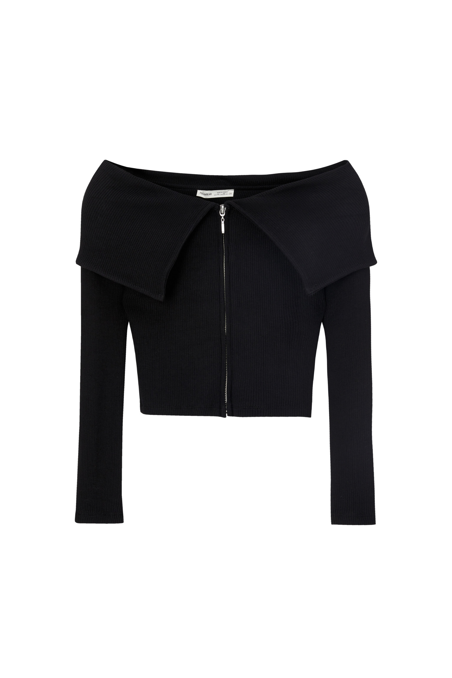 Off-the-shoulder zip-up T-shirt | PULL and BEAR UK