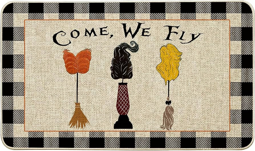ORTIGIA Halloween Hocus Pocus Witch Doormat Indoor Outdoor Patio Sanderson Sisters Door Mats Non-... | Amazon (US)