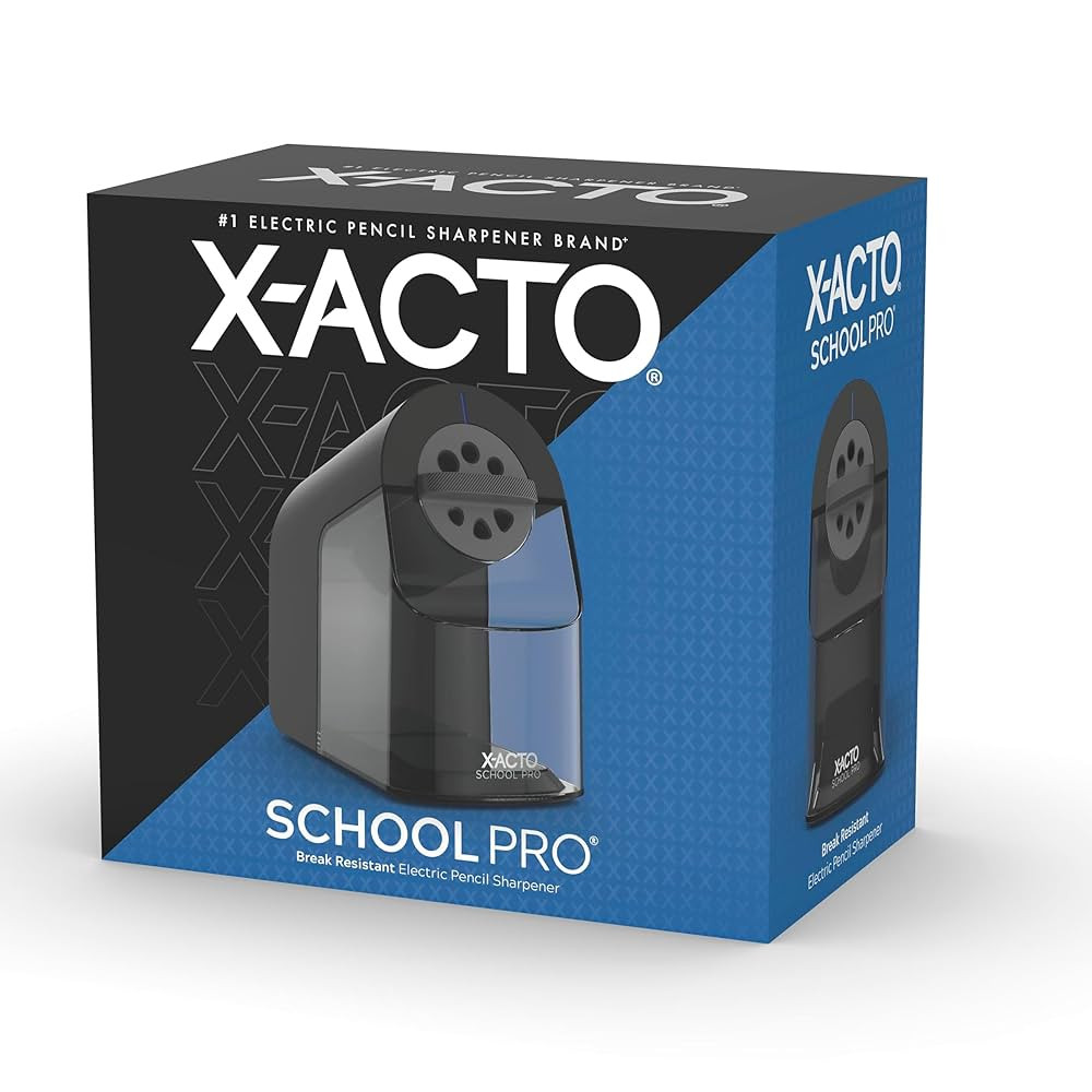 X-ACTO Pencil Sharpener, SchoolPro Electric Pencil Sharpener, Heavy Duty Sharpener for School, Cl... | Amazon (US)