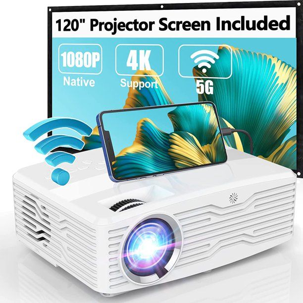 DR.J Professional 5G WiFi 300" DISPLAY  Projector Full HD, 4K Native 1080P 9500Lumens Projector, ... | Walmart (US)