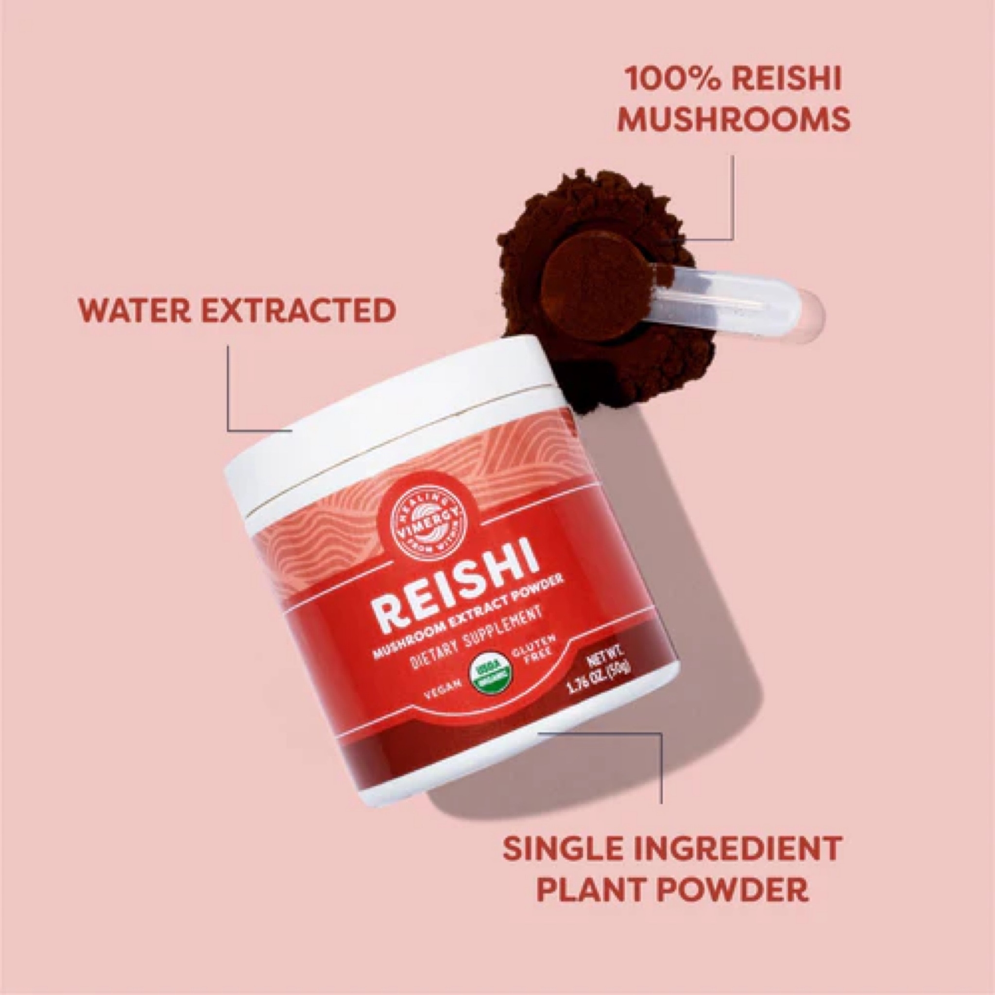 Vimergy USDA Organic Reishi Mushroom Extract Powder, 33 Servings – Red Reishi Mushroom - Supports Healthy Immune System - Non-GMO, Kosher, Gluten-Free, Vegan, Paleo - 100% Pure with Zero Fillers (50g) medical medium #supplements 

#LTKGiftGuide #LTKfindsunder100 #LTKActive
