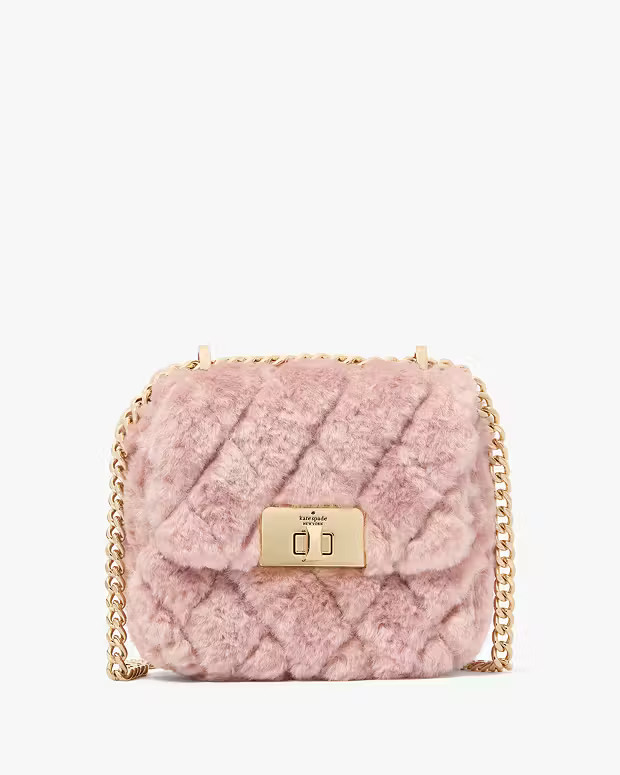 Carey Faux Fur Quilted Micro Flap CrossbodyComparable Value$279$89(68% off) | Kate Spade Outlet