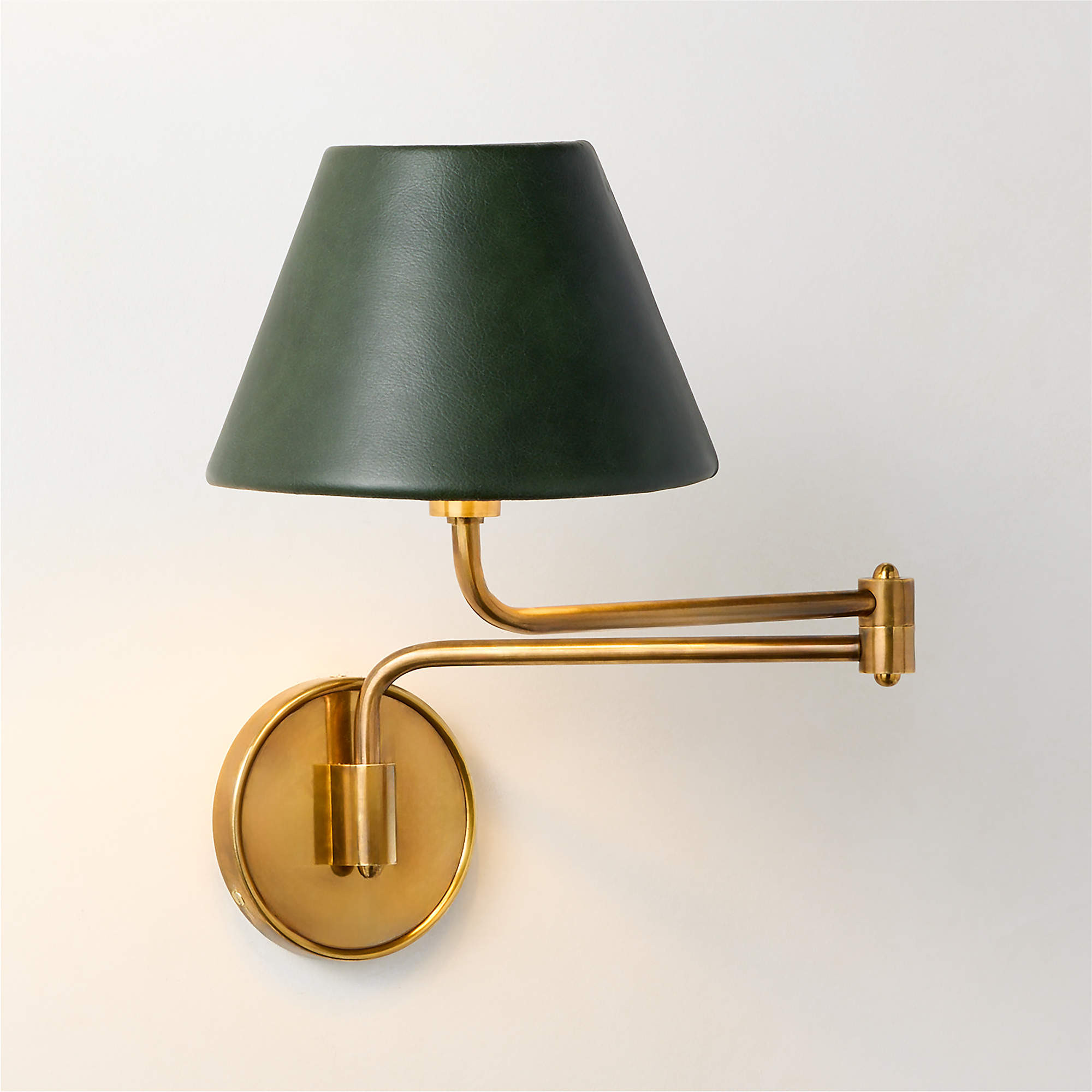 Katya Green Leather Articulating Wall Sconce | CB2 | CB2