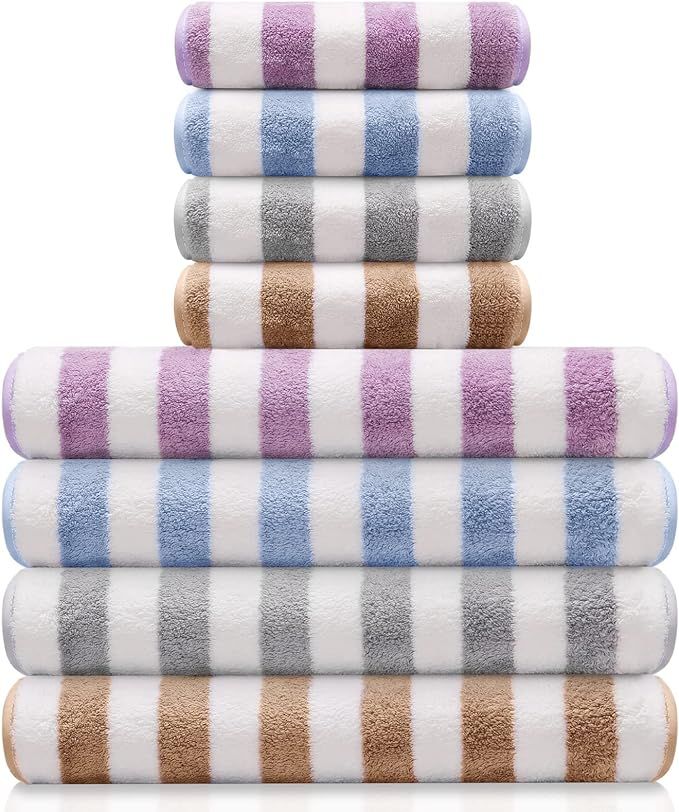 TBYOYi Microfiber Bath Towels 4 Colors for Shower Pool Beach Bathroom Super Absorbent,Soft,Quick ... | Amazon (US)