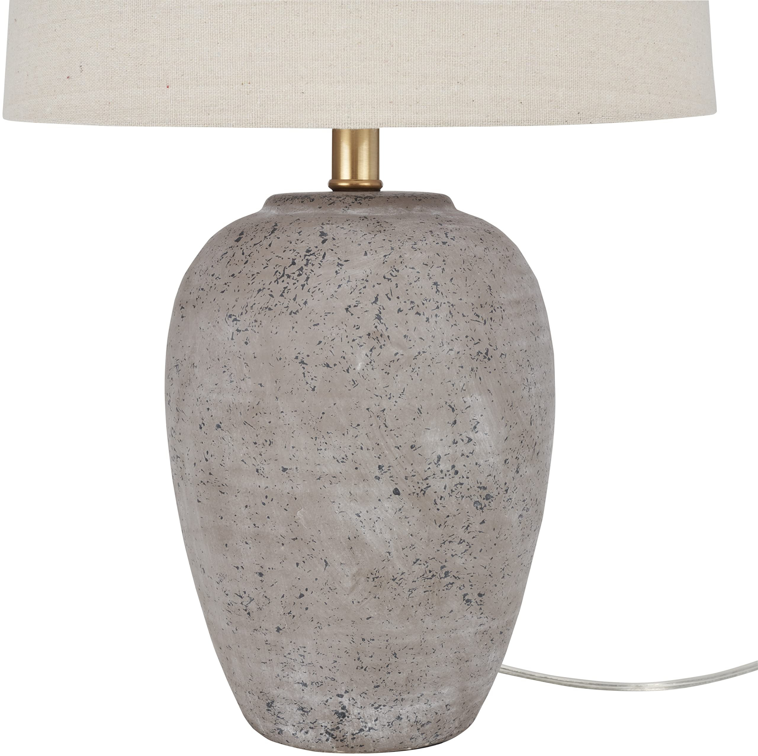 Nourison Home 23" Greyish Brown Earth Tone Rustic Farmhouse Ceramic Table Lamp for Bedroom, Livin... | Amazon (US)