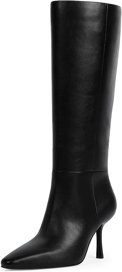 Modatope Knee High Boots Women Square Toe Stiletto Tall Boots Side Zipper Dressy Boot for Women | Amazon (US)