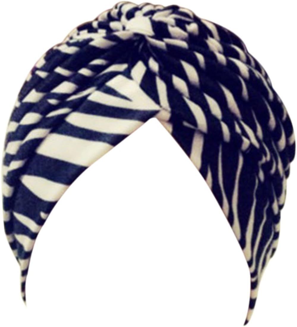EachWell Women Pleated Ruffle Stretch Turban Hat Hair Wrap Cover up Sun Cap | Amazon (US)