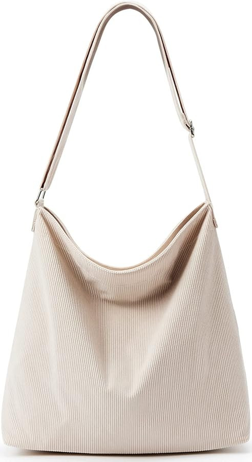 KALIDI Women Corduroy Tote Bag Zipper Casual Tote's Handbag Big Capacity Shoulder Bag with Pocket... | Amazon (US)