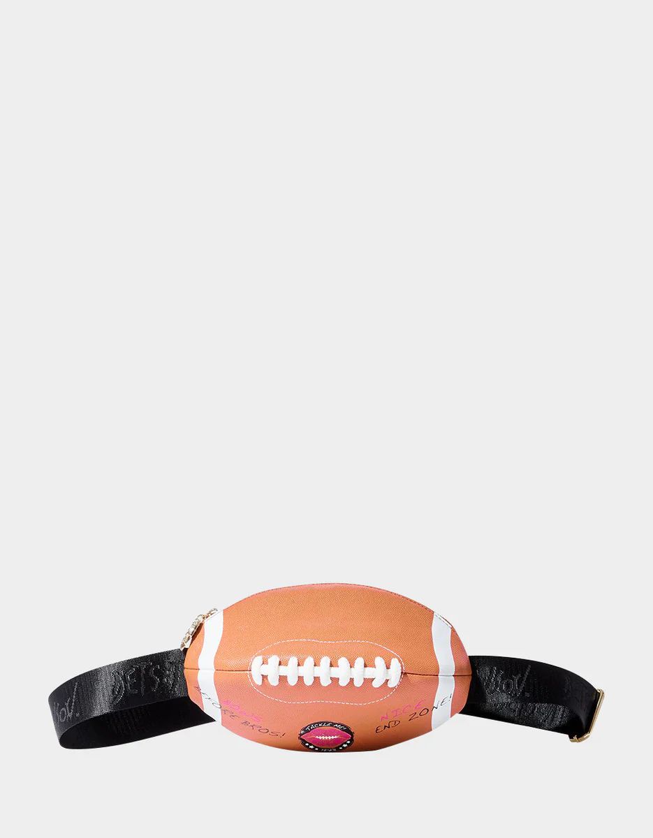 KITSCH FOOTBALL FANNY PACK BROWN | Betsey Johnson