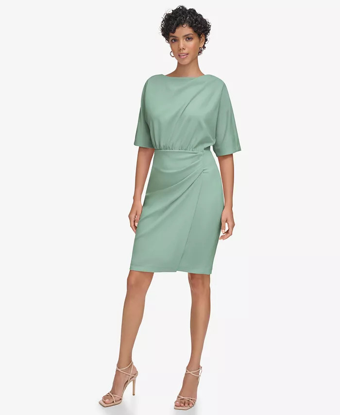 Calvin Klein Women's Elbow-Sleeve Boat-Neck Sheath Dress - Macy's | Macy's