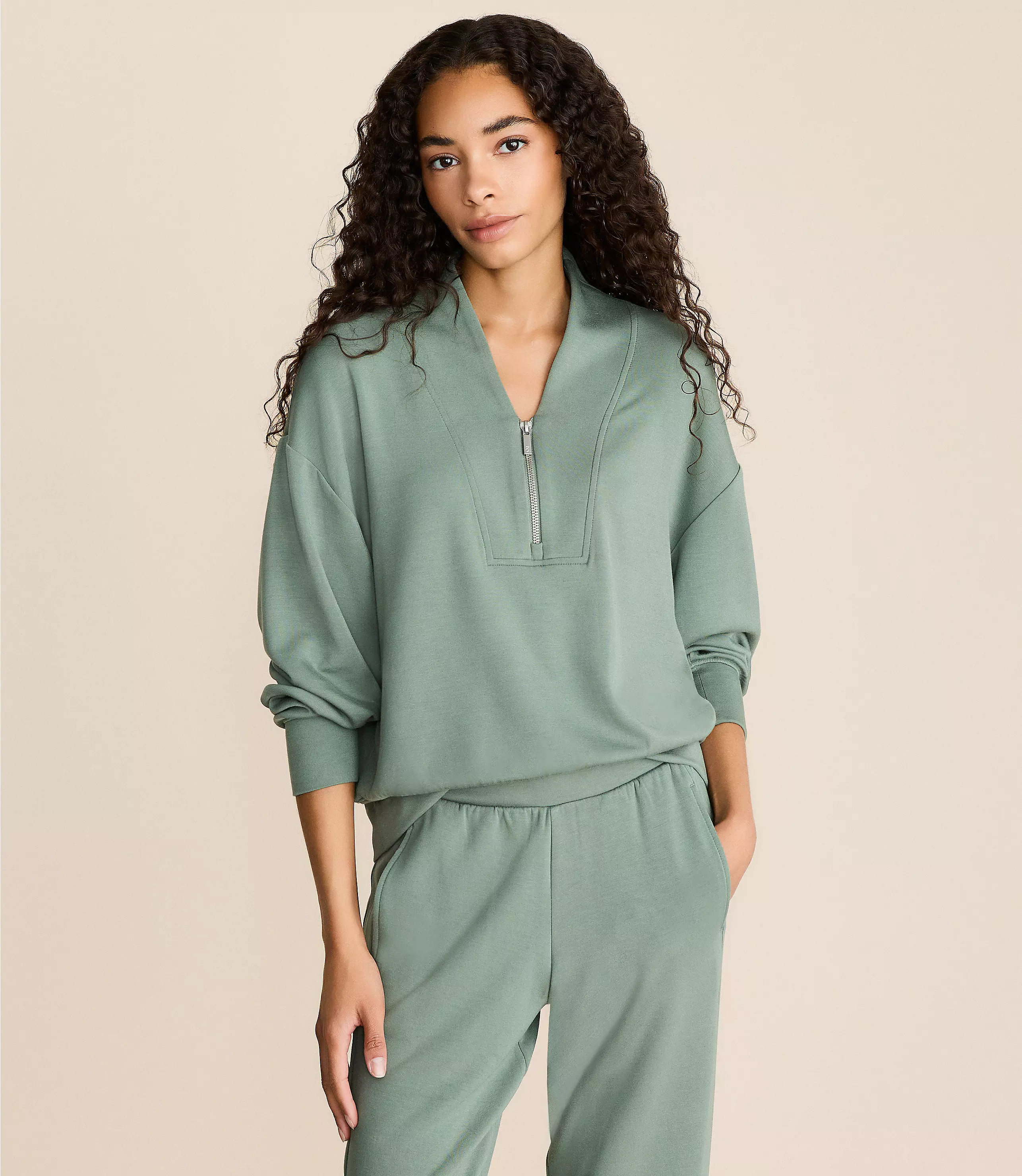 Lou & Grey Scubasoft Half Zip Sweatshirt | LOFT