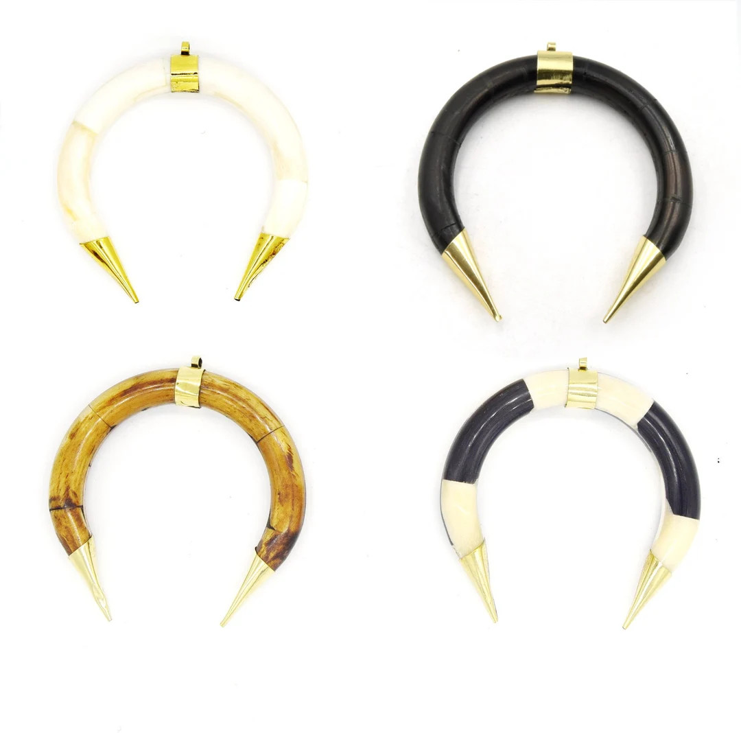 Ox Bone Crescent Pendant: Thick Tusk With Gold Bail - Etsy | Etsy (US)