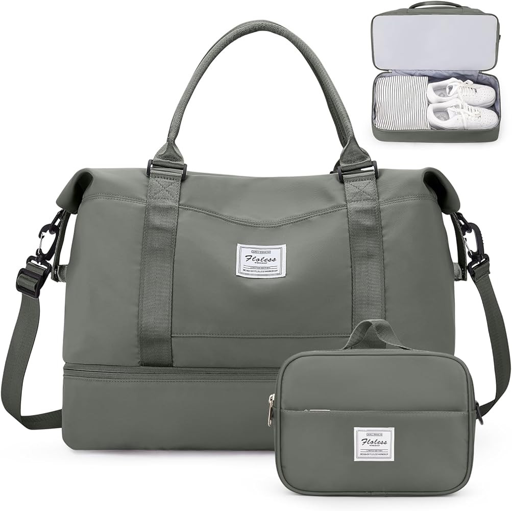 Weekender Bags for Women,Personal Item Travel Bag with Shoes Compartment,Overnight Travel Duffel ... | Amazon (US)