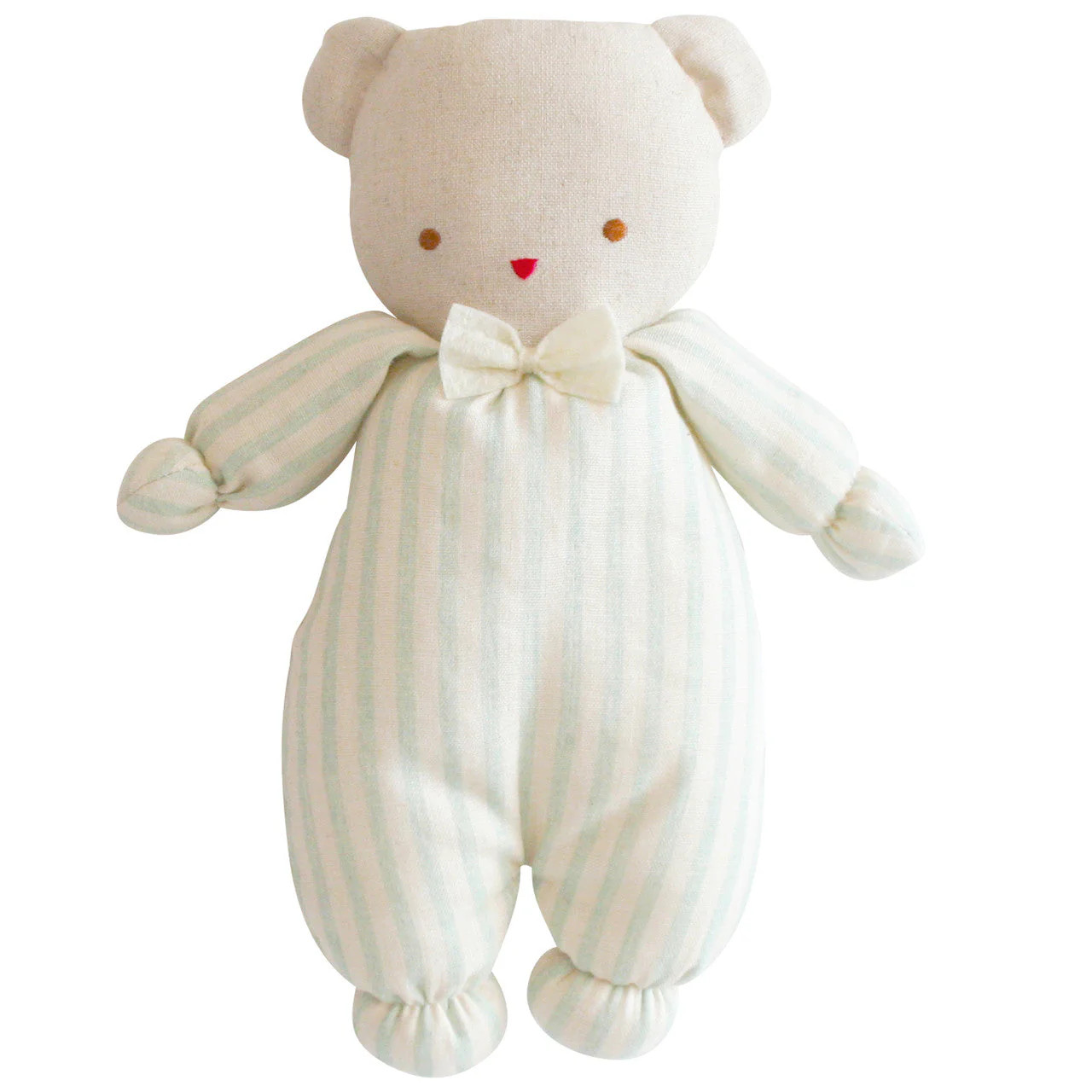 Baby Teddy Bear in Sage Stripe | Loozieloo