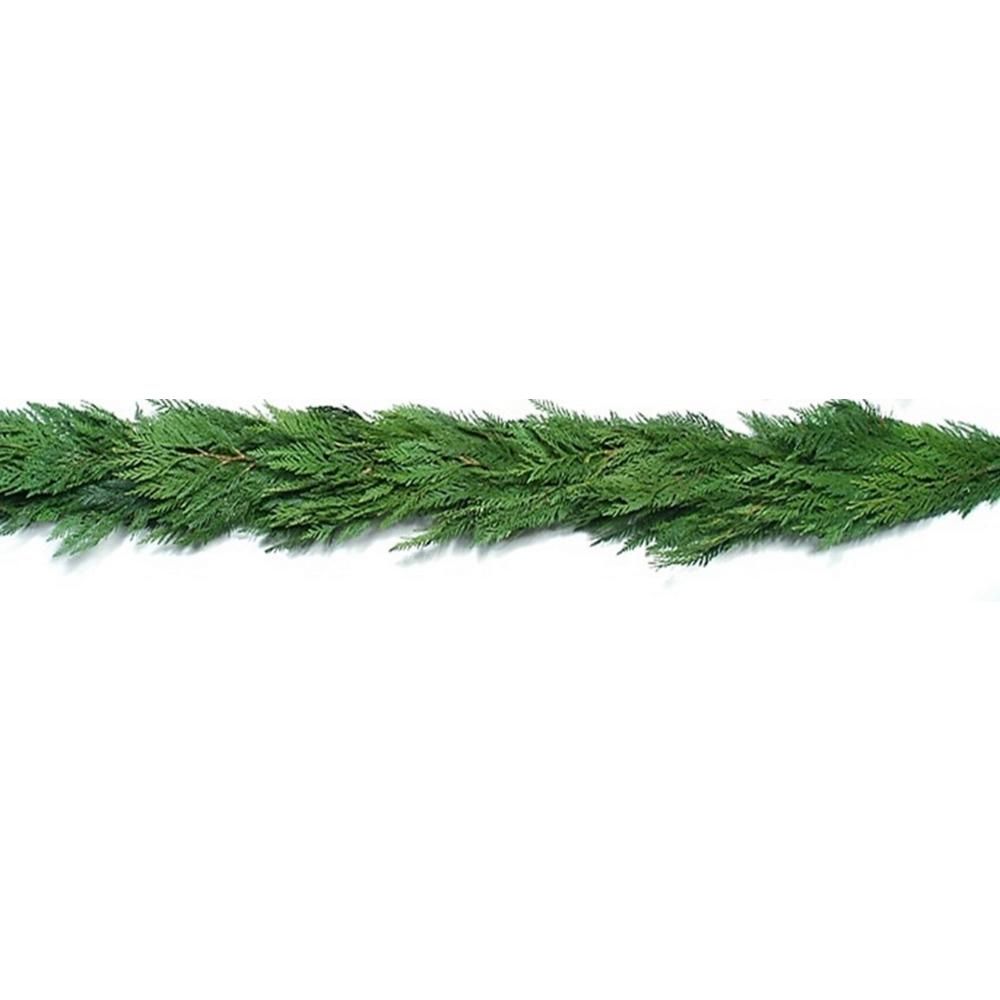 Cottage Farms Direct 20 ft. Fresh Evergreen Cedar Christmas Garland (Live)-HD9002 - The Home Depo... | The Home Depot