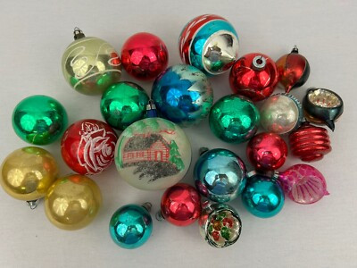 Lot of 23 Vtg Christmas Ornaments Mercury Glass Various Sizes Some Shiny Brite  | eBay | eBay US