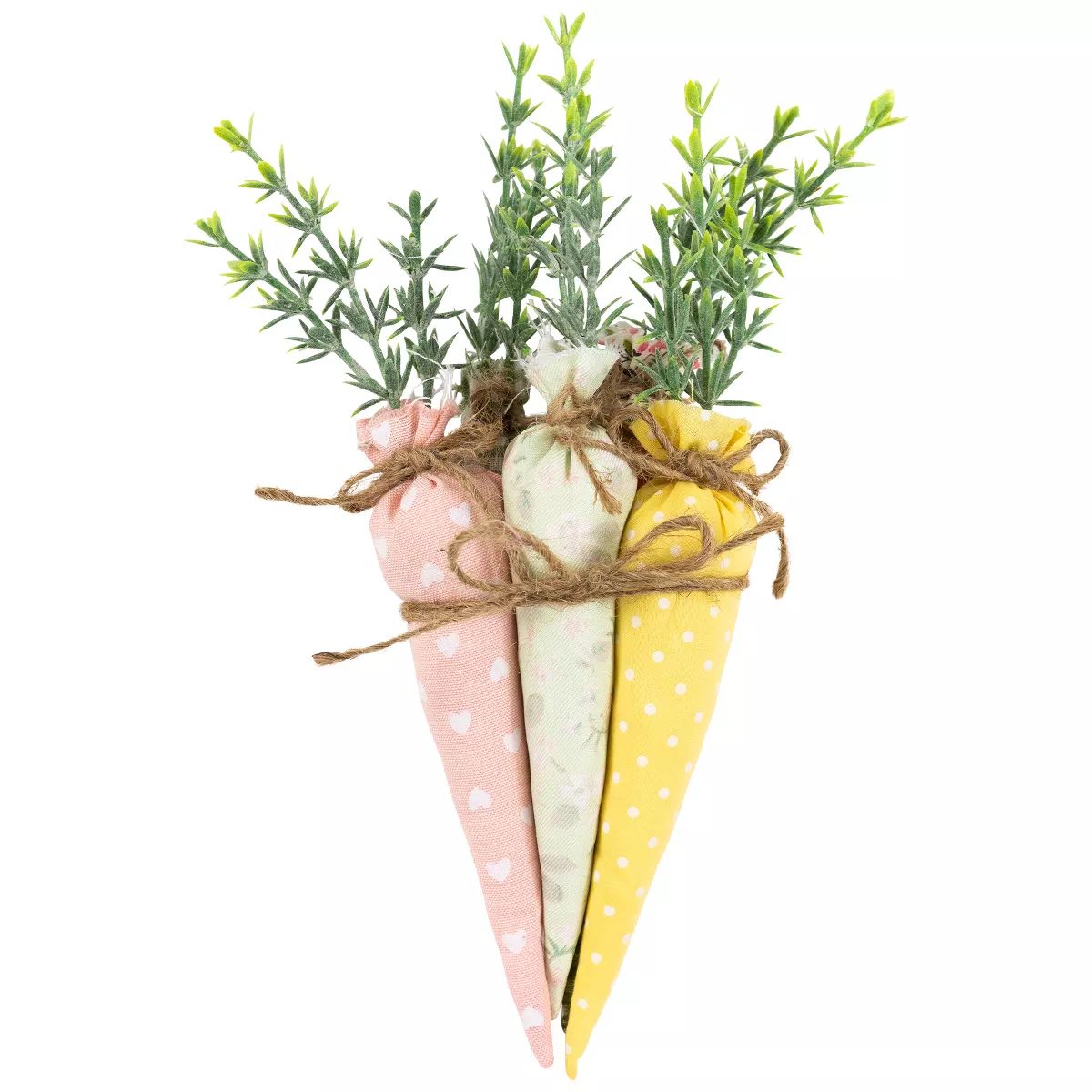 Northlight Fabric Carrot Easter Decorations - 9" - Green and Pink - Set of 5 | Target