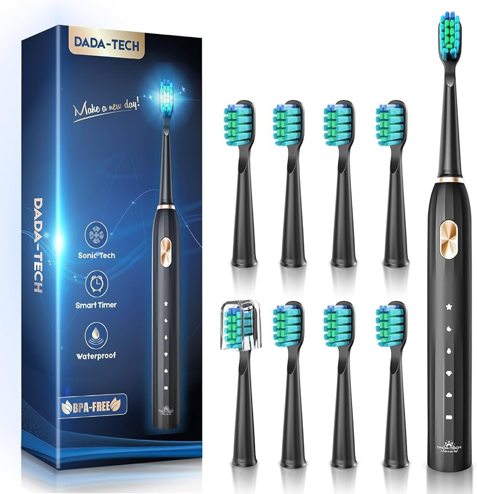 DADA-TECH Sonic Electric Toothbrush for Adults with 90% Rounded Bristles, 5 Cleaning Modes 2-Minu... | Amazon (US)