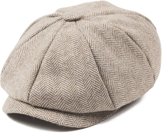 Boys Vintage Newsboy Cap Tweed Flat Beret Cabbie Hat for Kids Toddler Pageboy | Amazon (US)
