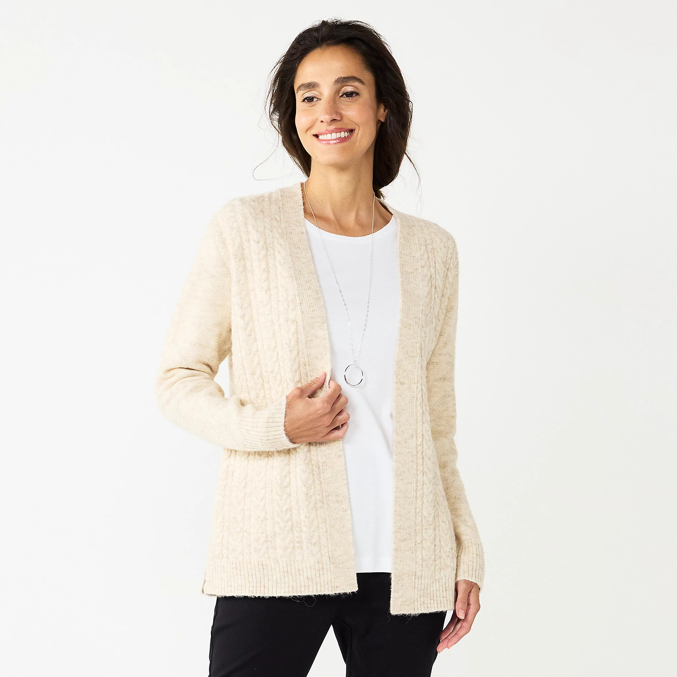 Women's Croft & Barrow® Extra Cozy Cable Cardigan | Kohl's