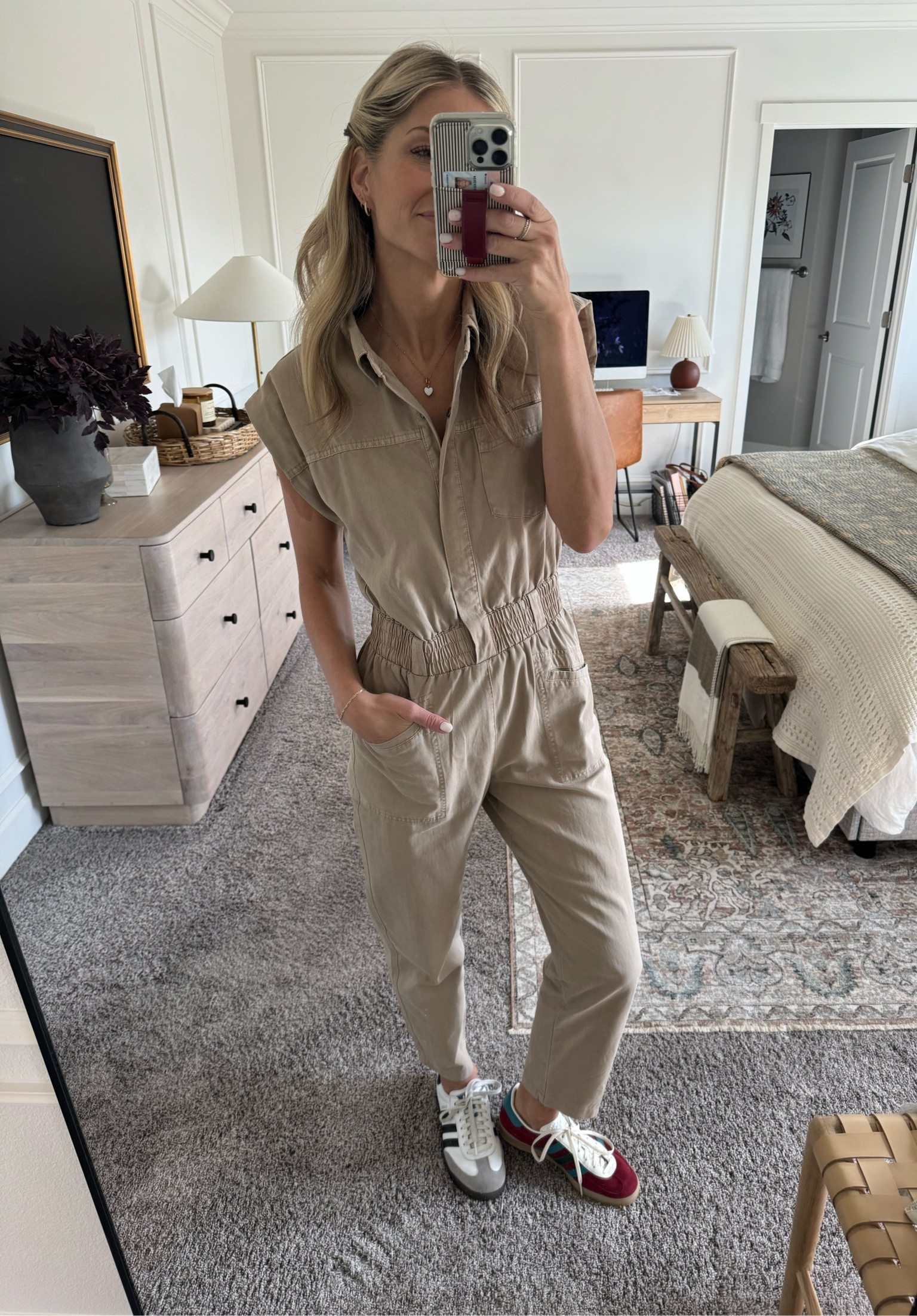 The cutest jumpsuit to ever exist. The fit is spot on. Wearing a size small. Help me choose which shoes to pair with it in my stories today!

#LTKOver40 #LTKShoeCrush #LTKStyleTip