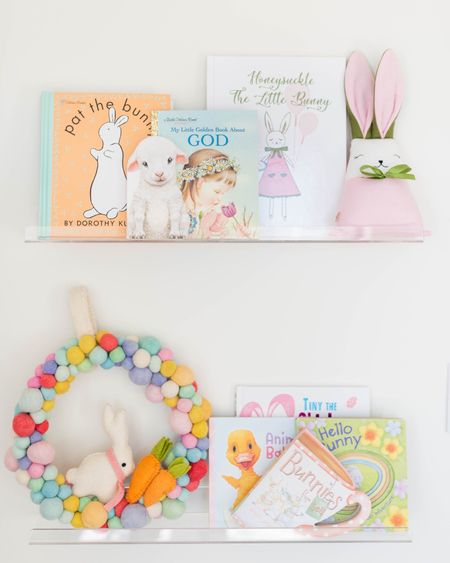 Easter shelves for kids room and playroom! #easterbooks #acrylicshelves #bunny #easter #nursery 

#LTKfamily #LTKhome #LTKkids