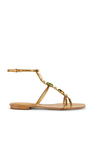 Veronica Beard Alba Stone Sandal in Metallic Gold. - size 8.5 | Revolve Clothing (Global)
