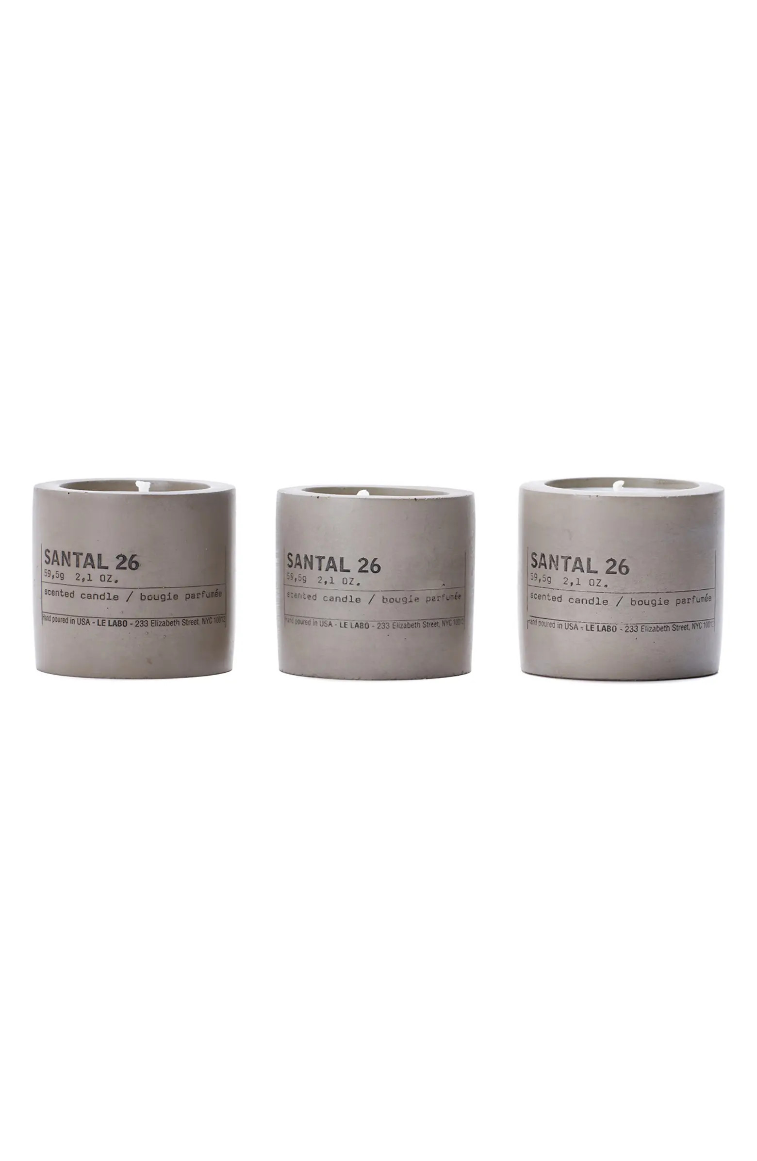 Le Labo Santal 26 Set of 3 Concrete Votives | Nordstrom | Nordstrom