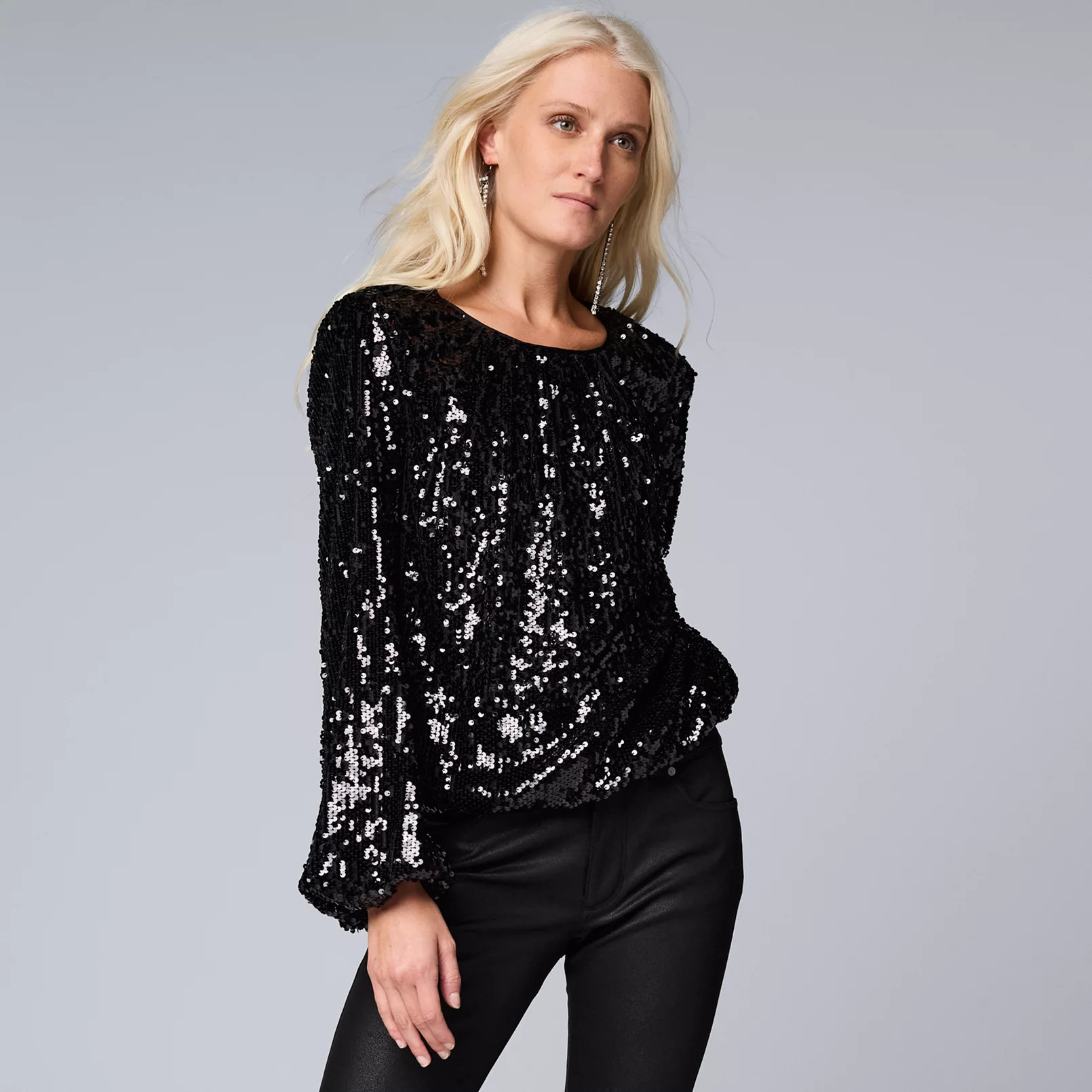 Women's Simply Vera Vera Wang Sequin Blouse | Kohl's