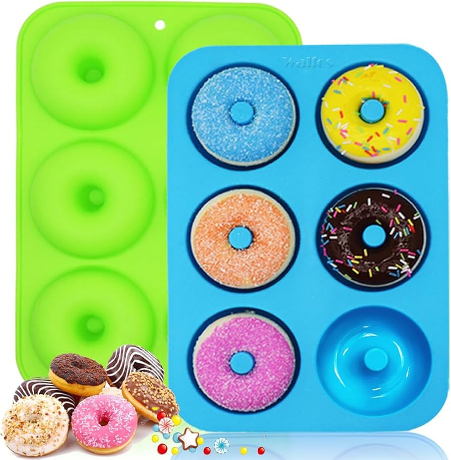 Walfos Silicone Donut Mold - Non-Stick Silicone Doughnut Pan Set, Just Pop Out! Heat Resistant, M... | Amazon (US)