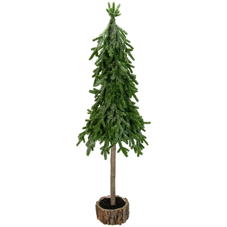 Northlight 25.5-Inch Downswept Iced Artificial Christmas Tree Wood Base - Unlit | Target