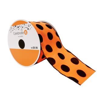 2.5" Taffeta Wired Polka Dot Ribbon by Celebrate It™ Halloween | Michaels Stores